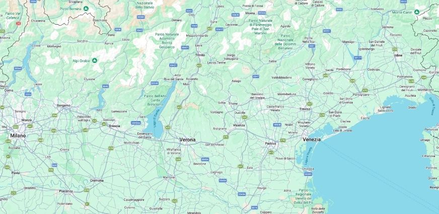 Mappa nord Italia