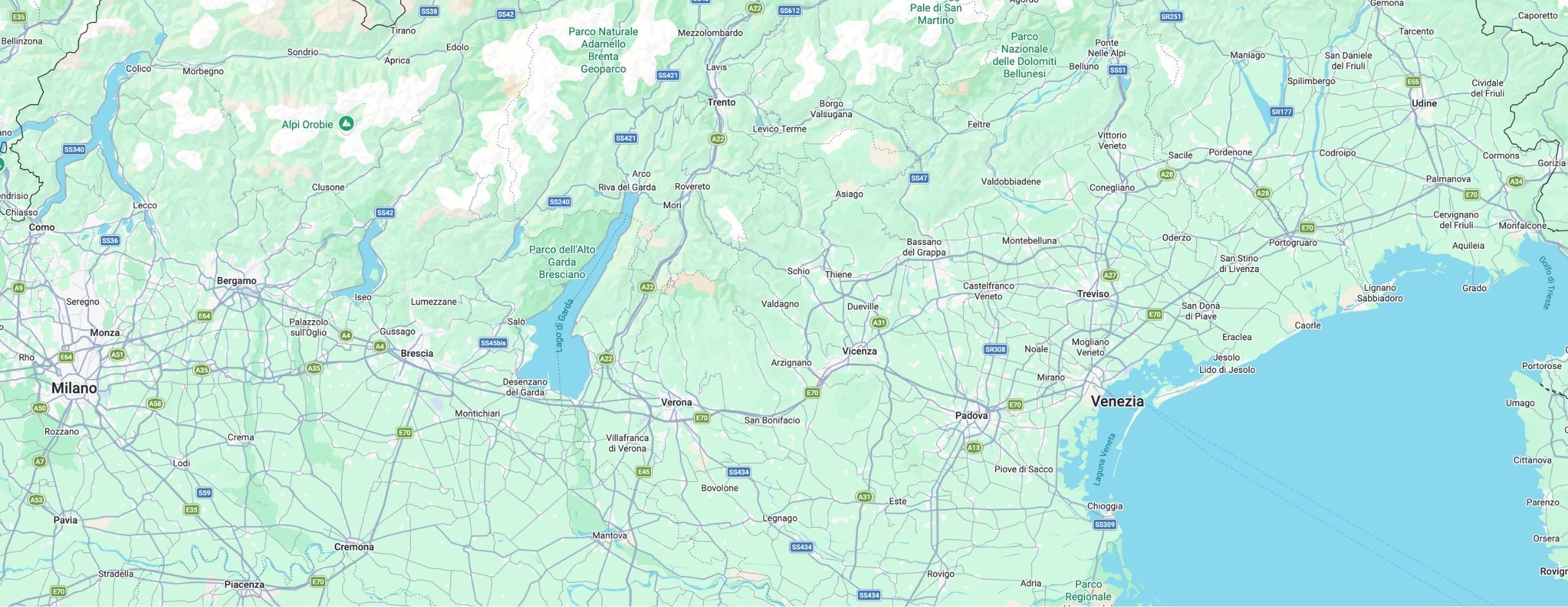 Mappa nord Italia